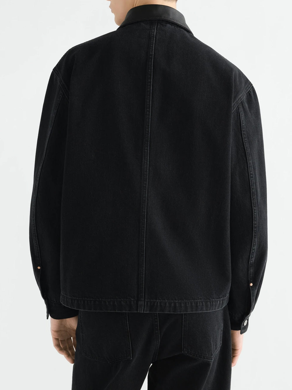 WORKWEAR OVERSHIRT WITH LEATHER COLLAR