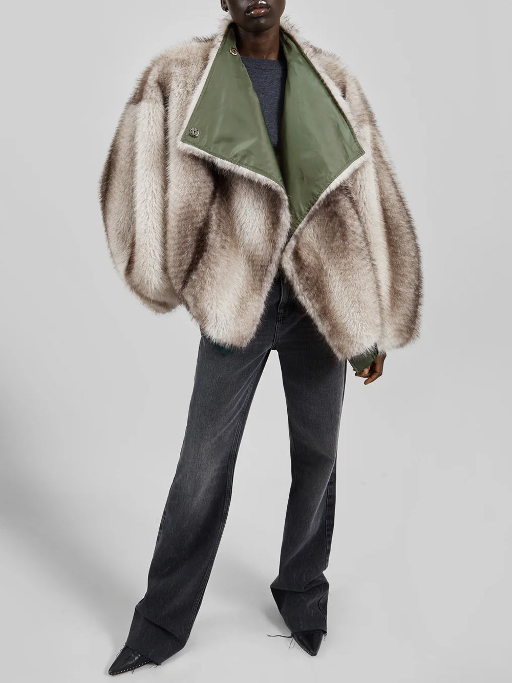 VERA FAUX FUR REVERSIBLE SHORT COAT