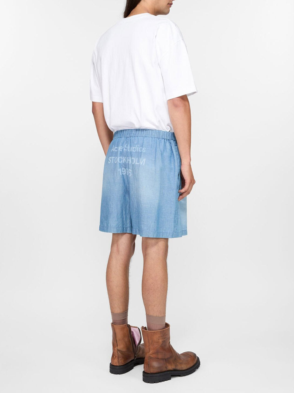 ACNE STUDIOS-FADED WOVEN SHORTS-