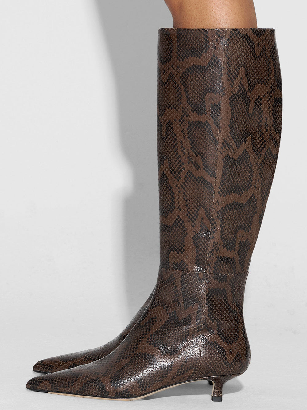 AEYDE-SABRINA SNAKE PRINT CALF LEATHER MOKA-
