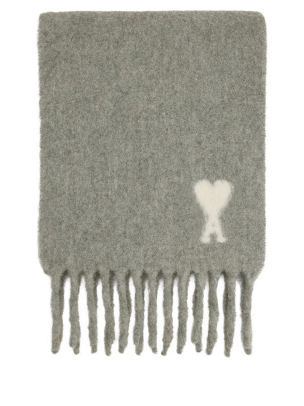 AMI PARIS-Ami de Coeur scarf in gray alpaca-USF673 AW0004 050H25