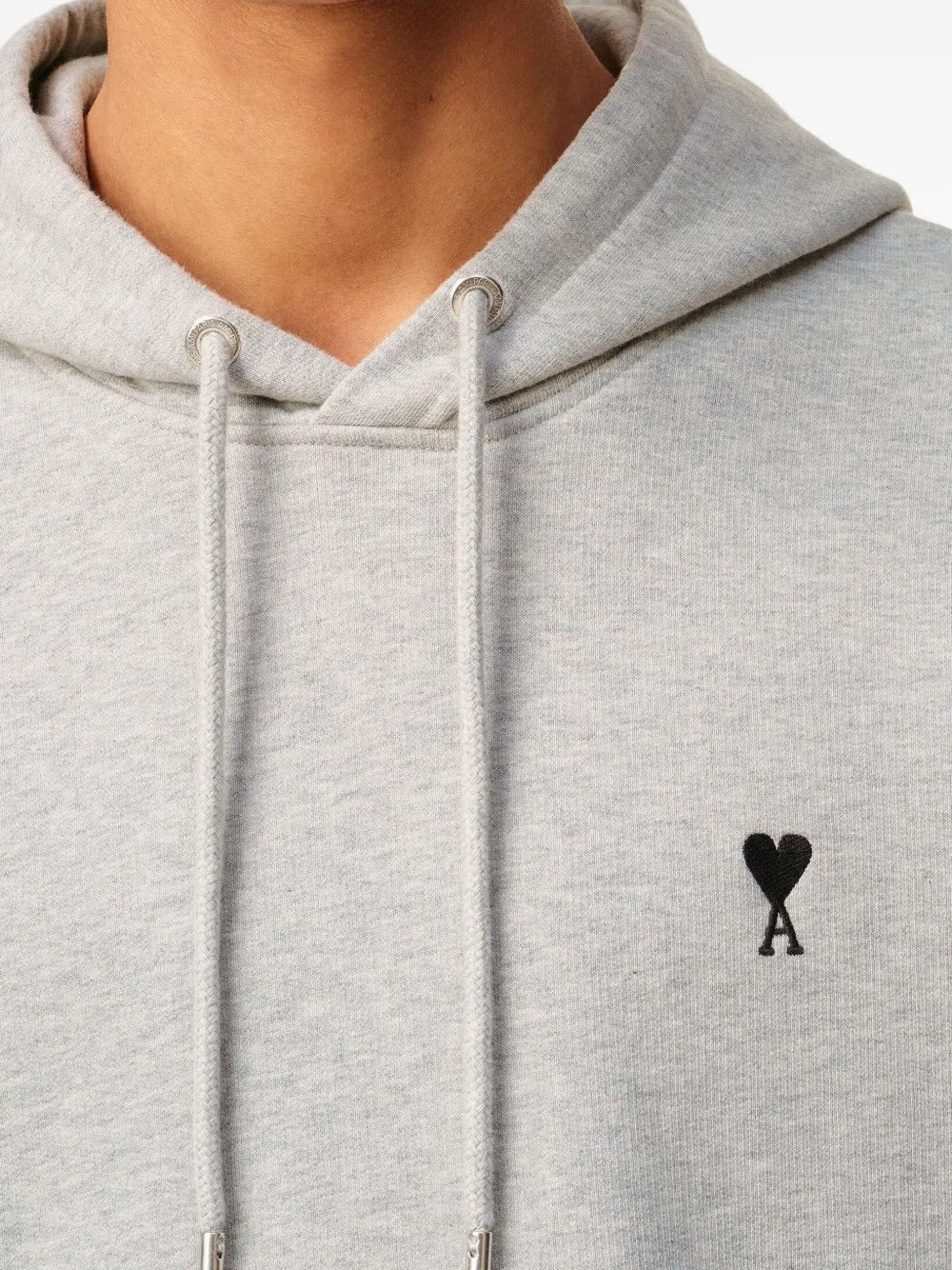 AMI PARIS-Felpa con cappuccio in cotone loopback-