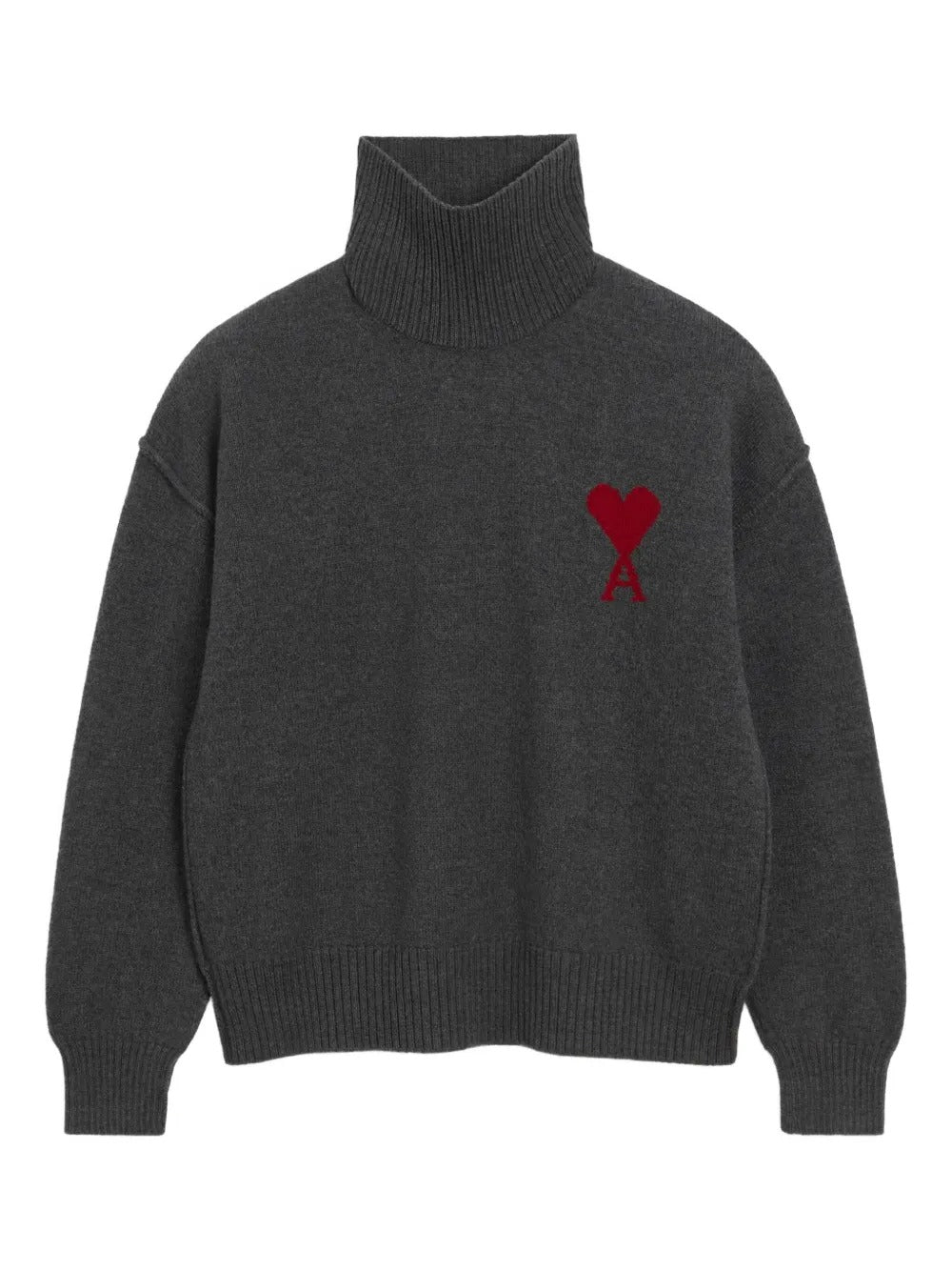 AMI PARIS-heart-logo turtleneck sweater-UKS839 018 084H25 – Dope