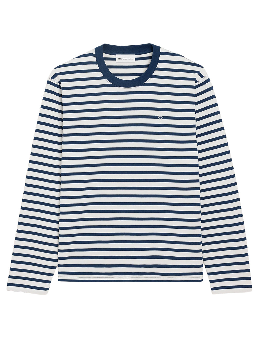 AMI PARIS-LONG SLEEVES BOXY FIT MARINIERE TSHIRT-UTS375 JE0210
