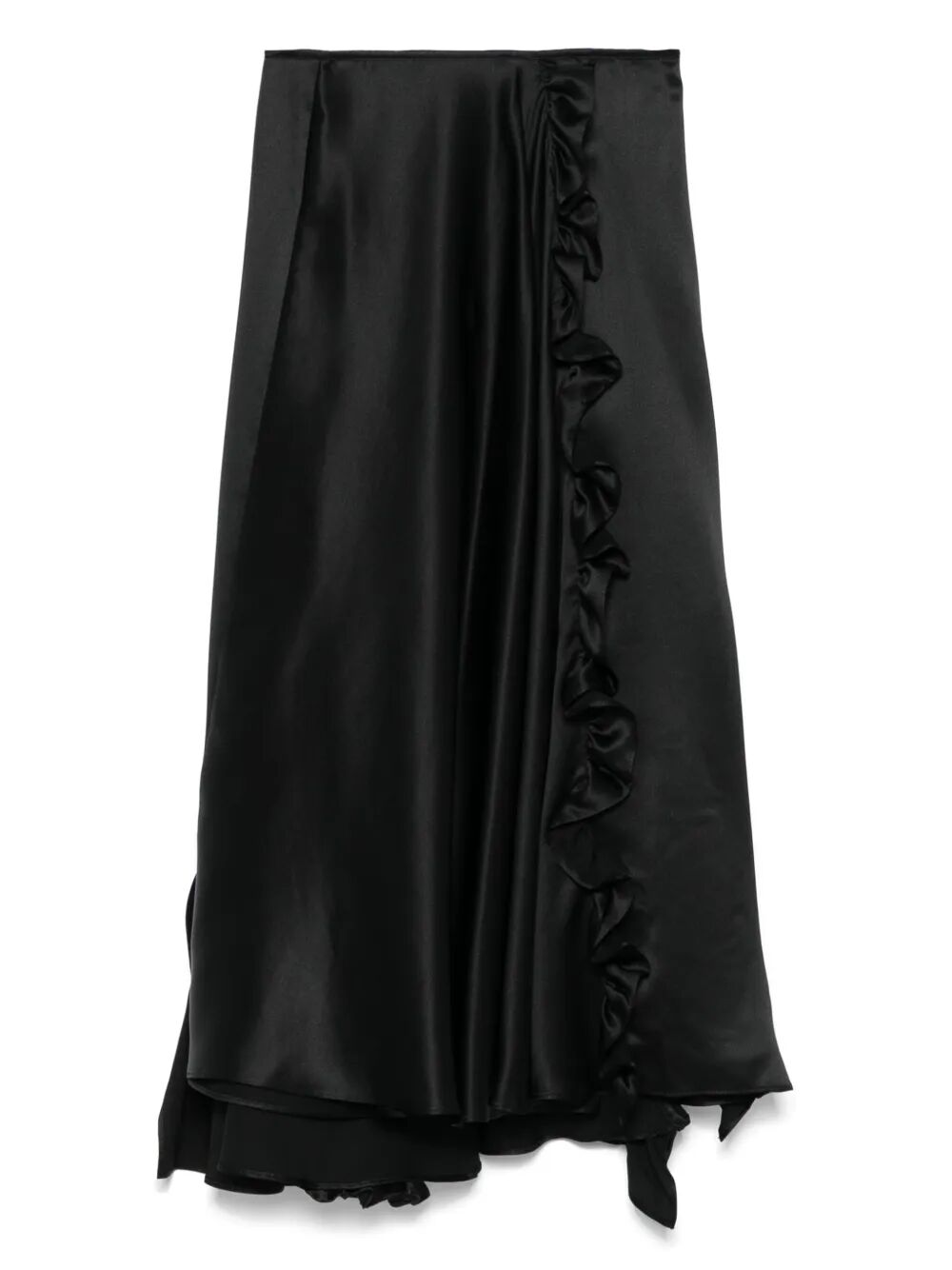 CECILIE BAHNSEN-ADELINA SKIRT SILK SATIN BLACK-