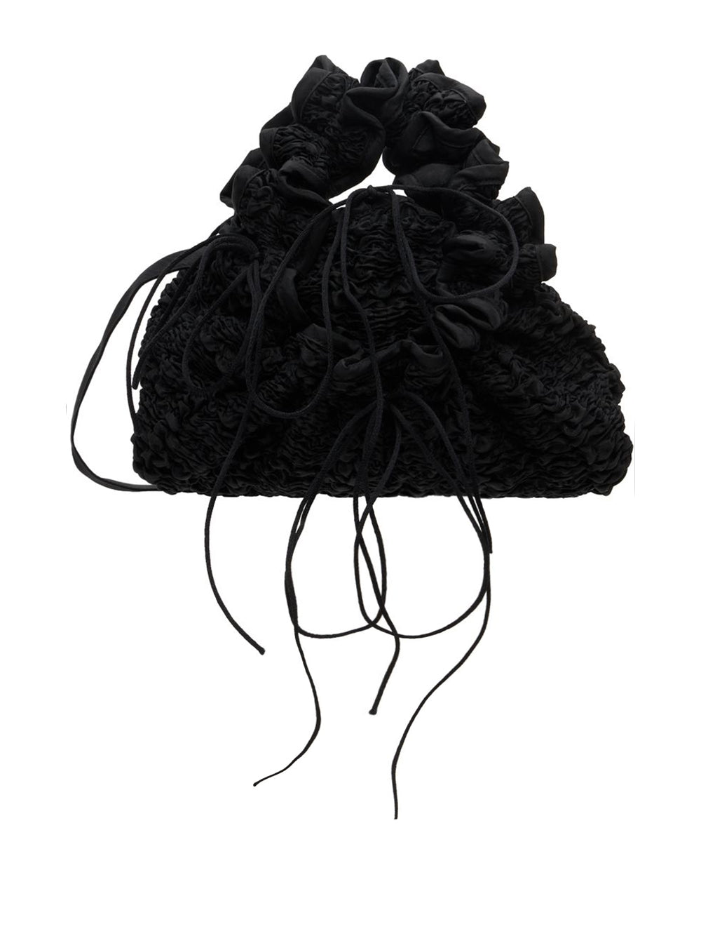 CECILIE BAHNSEN-KIKU BAG SMOCK FAILLE BLACK-