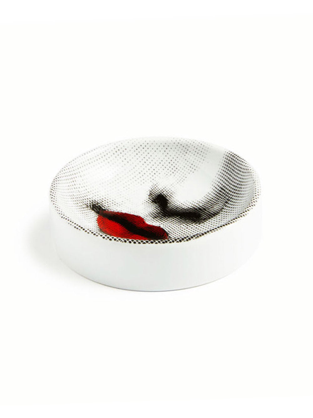 FORNASETTI-Red Lips Round Ashtray-