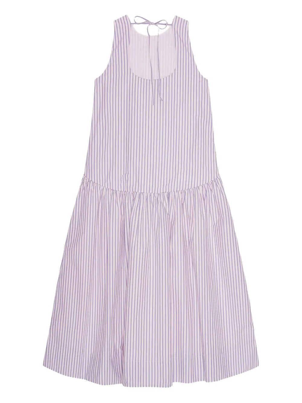 GANNI-Overdyed Stripe Cotton Long Dress-
