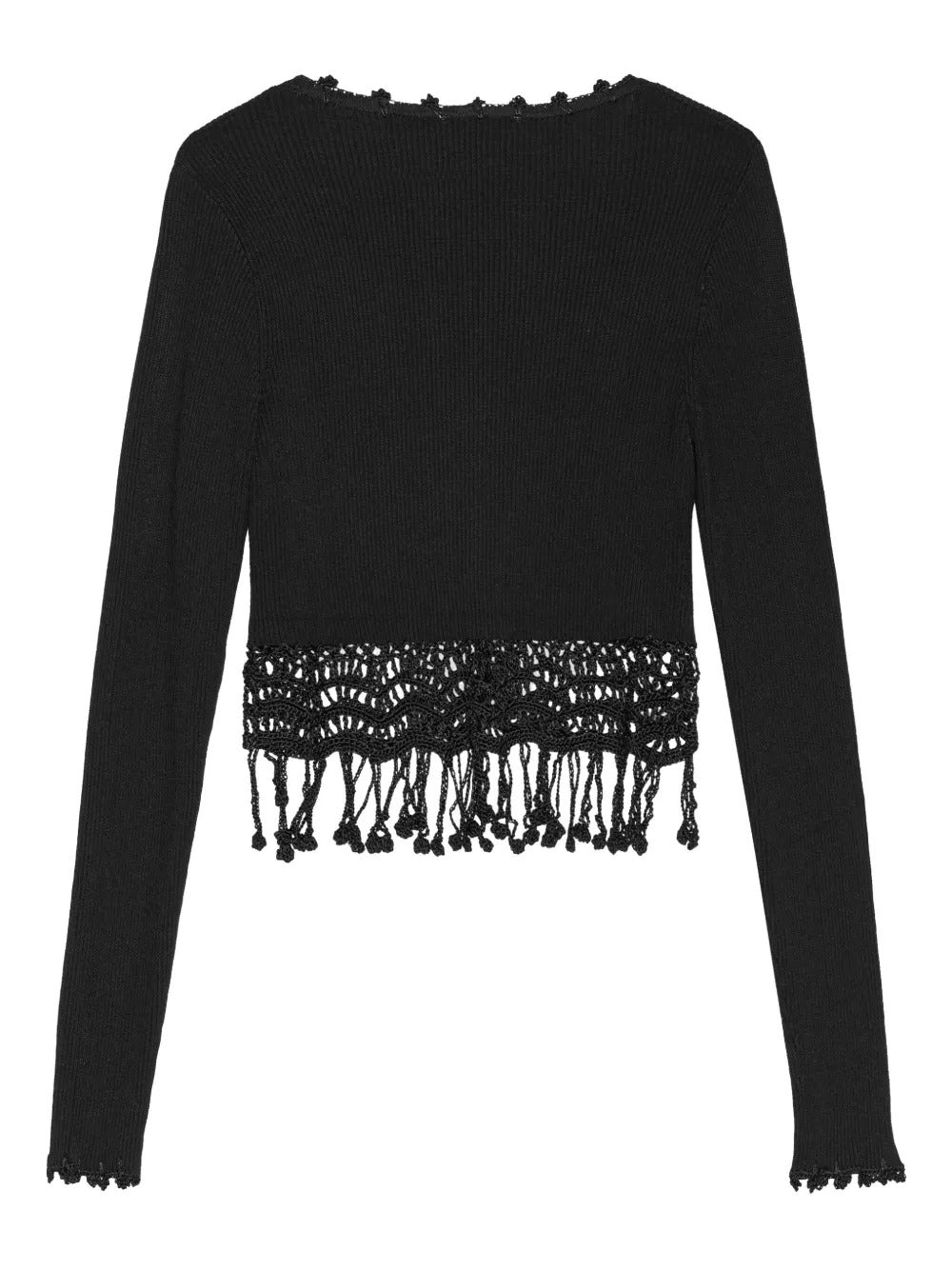 GANNI-Shiny Viscose Crochet Cardigan-