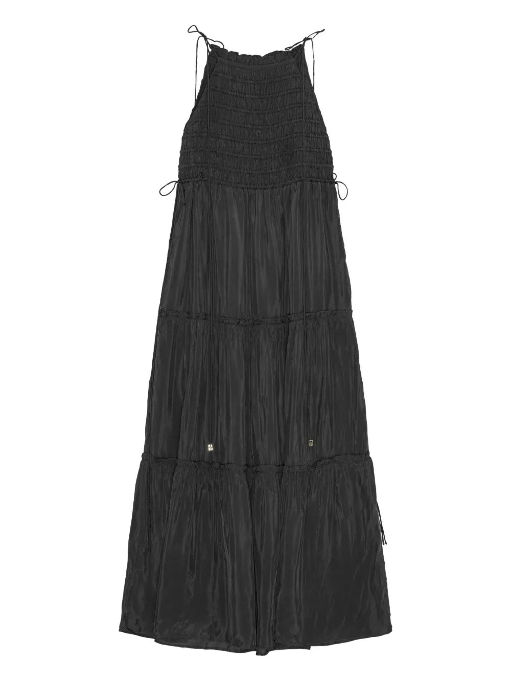 GANNI-Viscose Habotai Maxi Smock Slip Dress-W0571 252 Dope GANNI-Viscose Habotai Maxi Smock Slip Dress-W0571 252 Dope