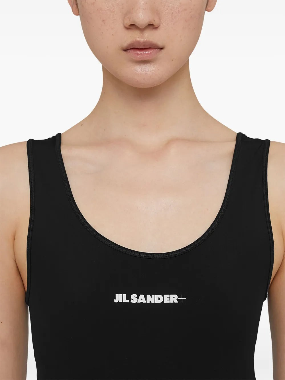 JIL SANDER-Sleeveless jumpsuit with print-