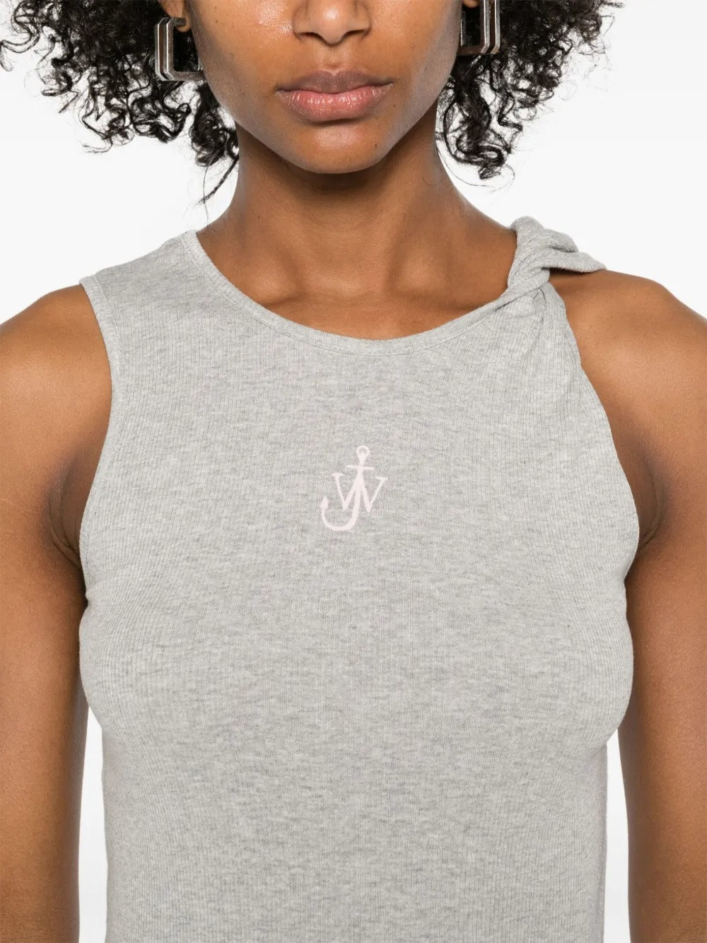 JW ANDERSON-ANCHOR EMBROIDERY TWISTED STRAP DRESS-