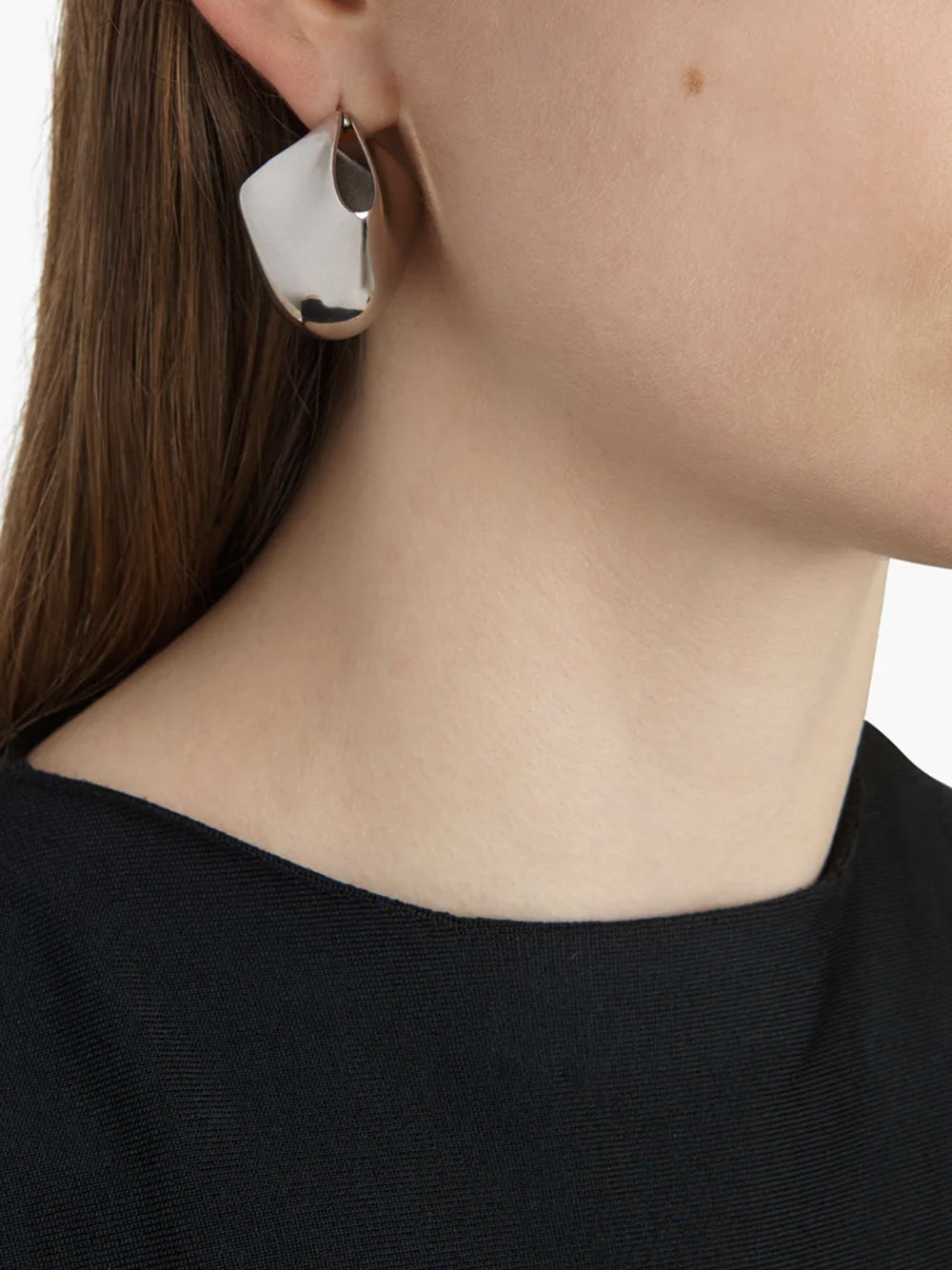 KHAITE-LOTUS MEDIUM EARRINGS - SILVER-