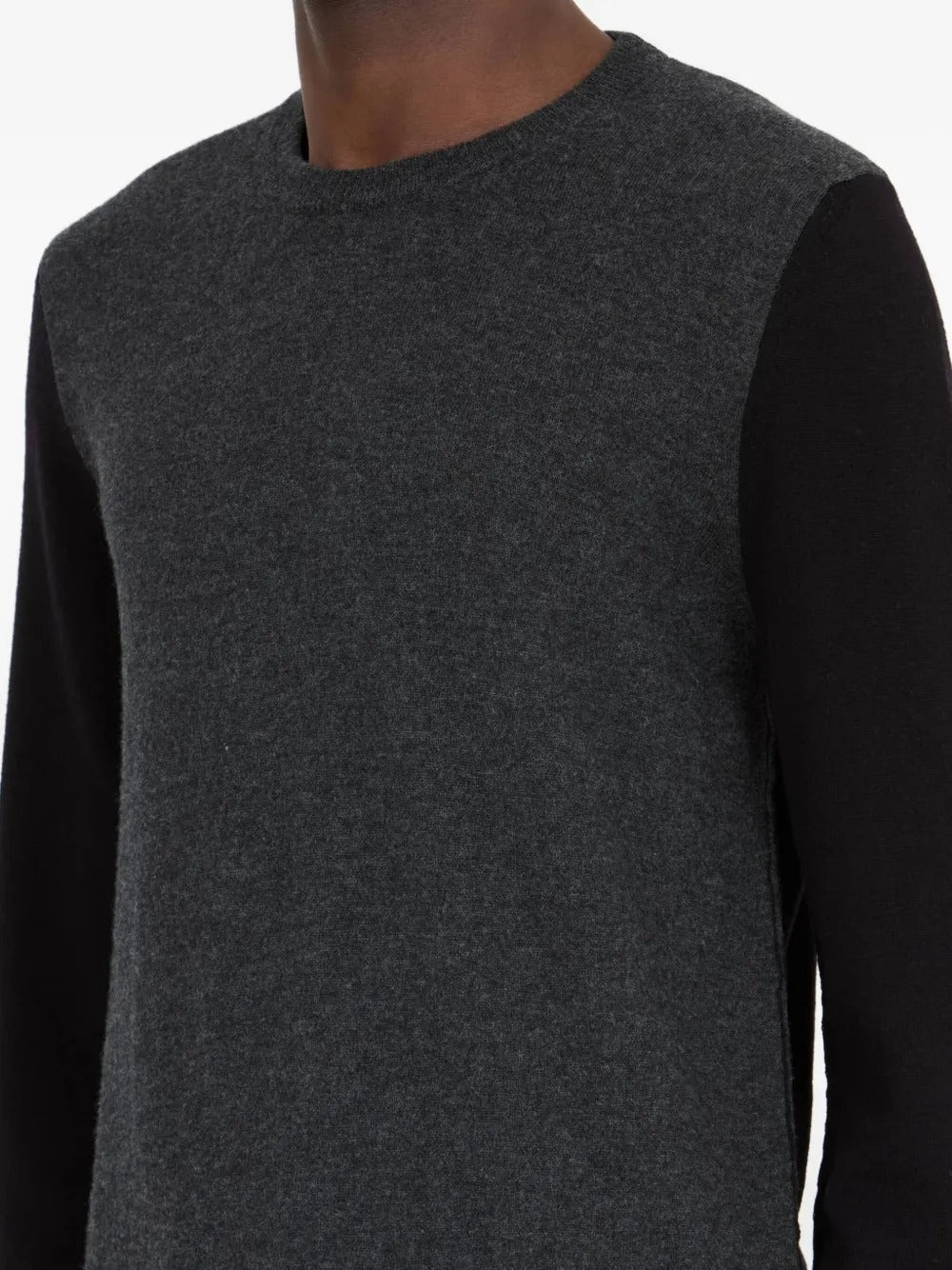 MAISON MARGIELA-contrast-panel wool sweater-