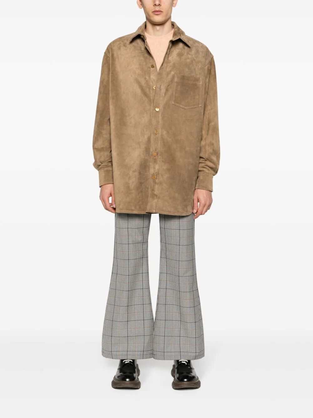 MARNI-OVERSIZED SUEDE LEATHER SHIRT-CUMY0023U0 00V49