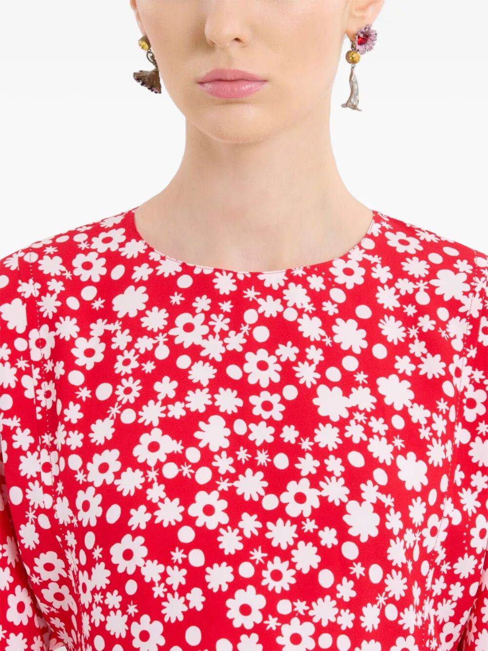 MARNI-LONG SLEEVE MIDI PENCIL DRESS-