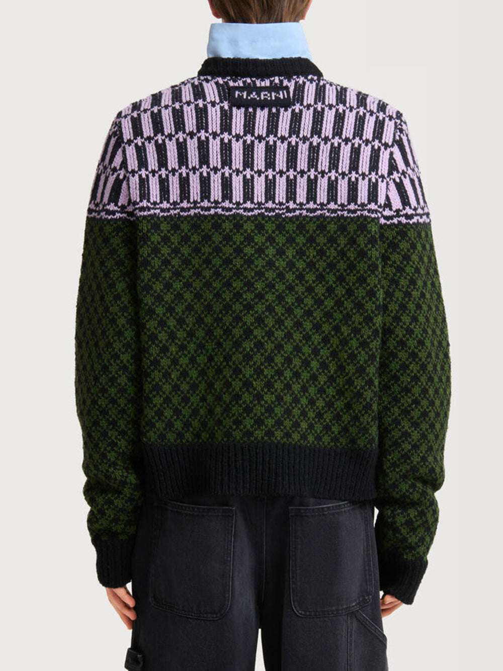 wool sweater with geometric pattern