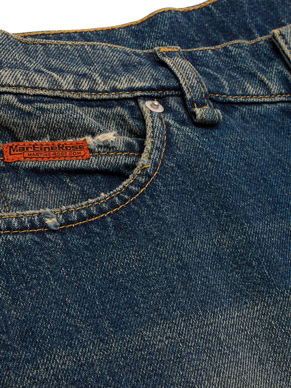 MARTINE ROSE-DENIM APRON SKIRT-