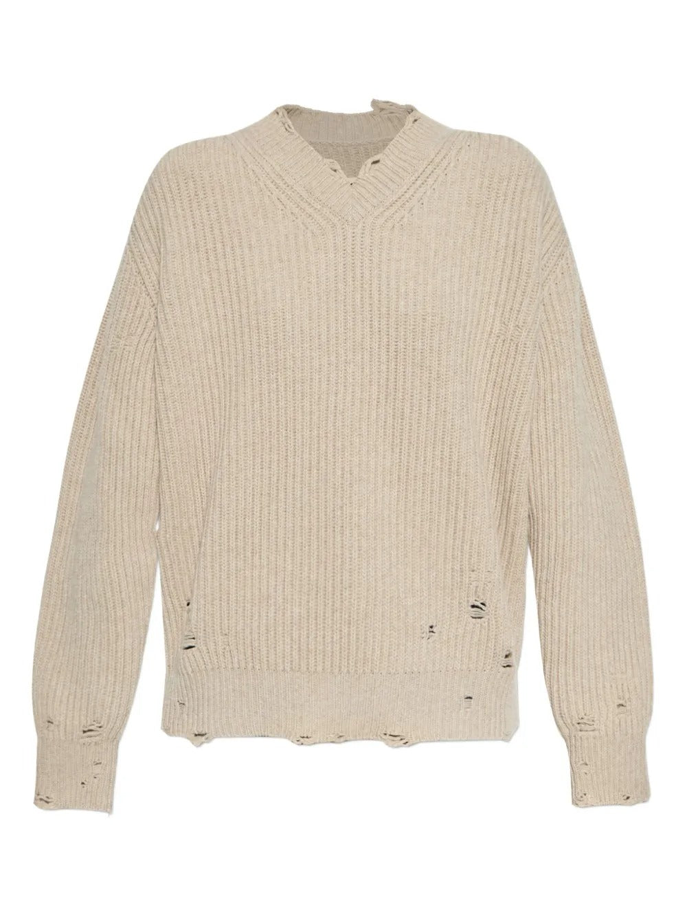 MM6 Maison Margiela-distressed ribbed sweater-S52HN0011M13138 806M