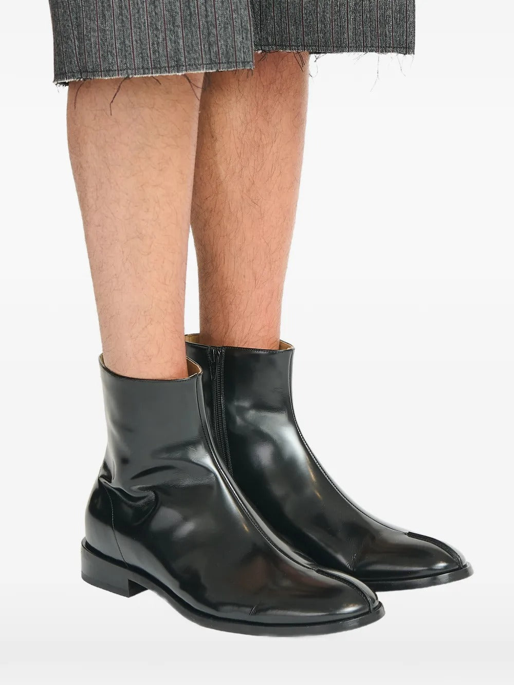 MM6 Maison Margiela-Shiny leather ankle boots-