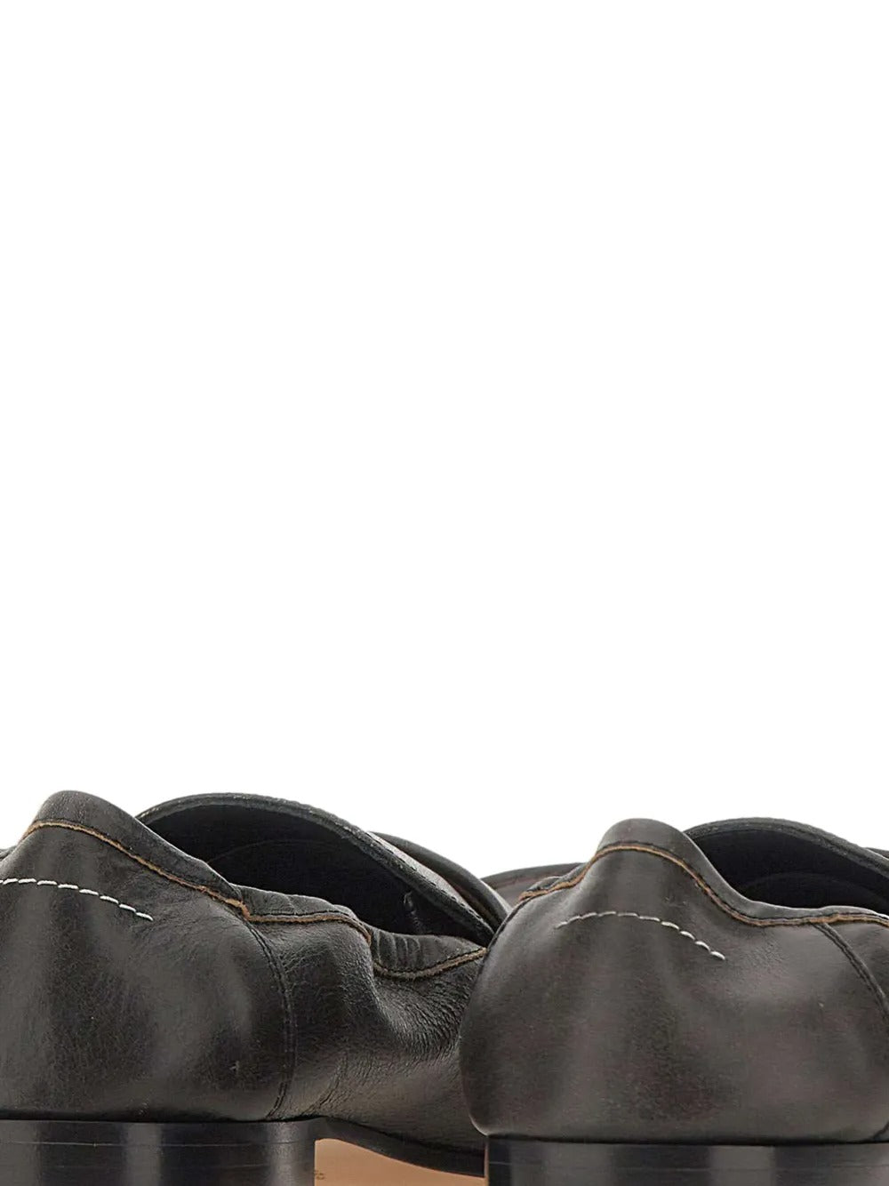 MM6 Maison Margiela-swing-toe leather loafers-