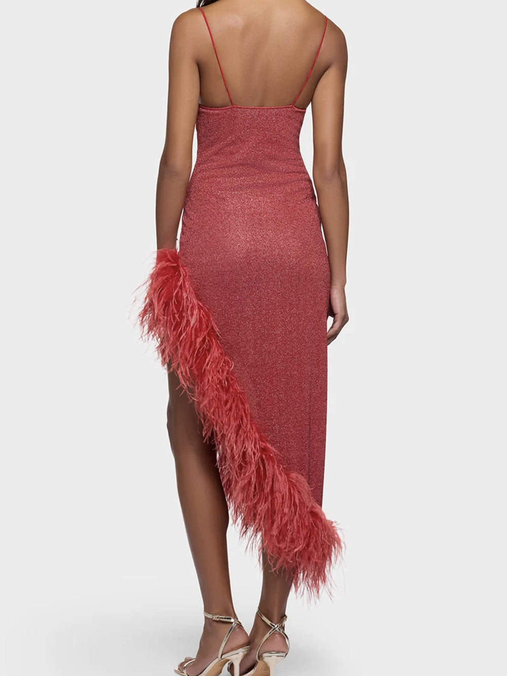 OSEREE SWIMWEAR-LUMIERE PLUMAGE ASYMETRICAL DRESS-