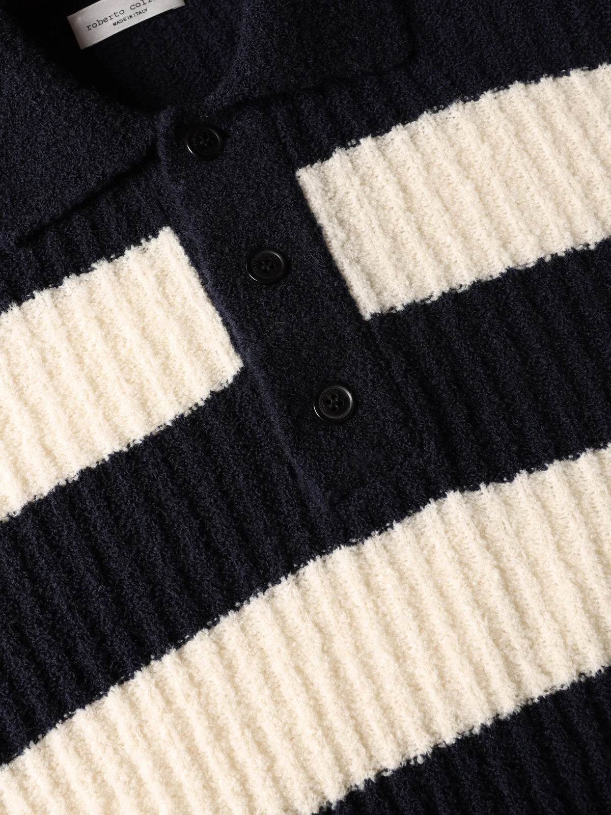 ROBERTO COLLINA-Ribbed sailor polo shirt-