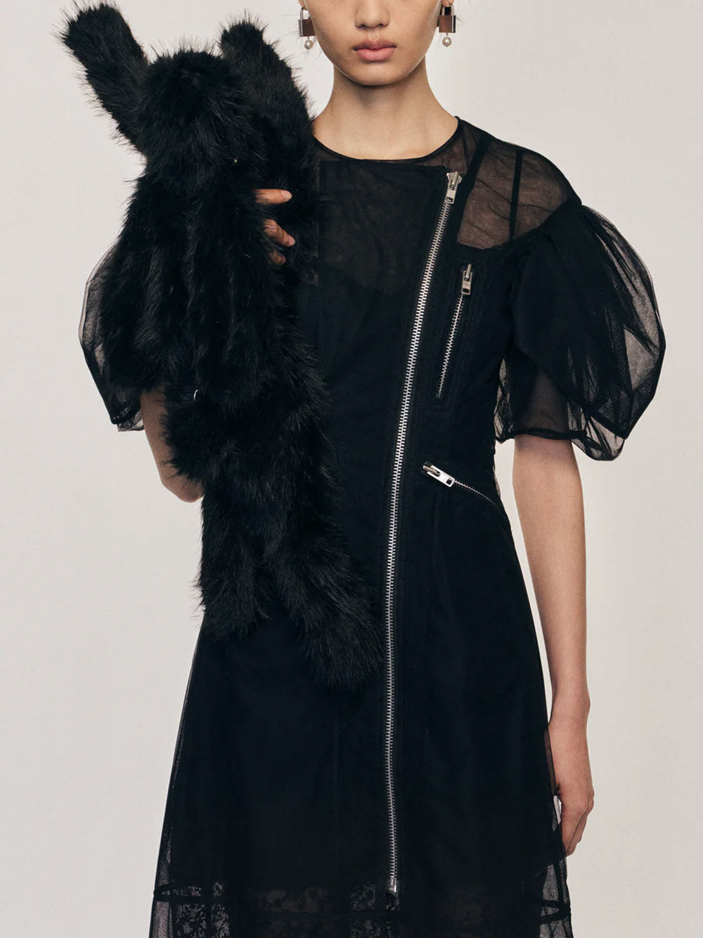 SIMONE ROCHA-FAUX FUR HARE CROSSBODY BAG-