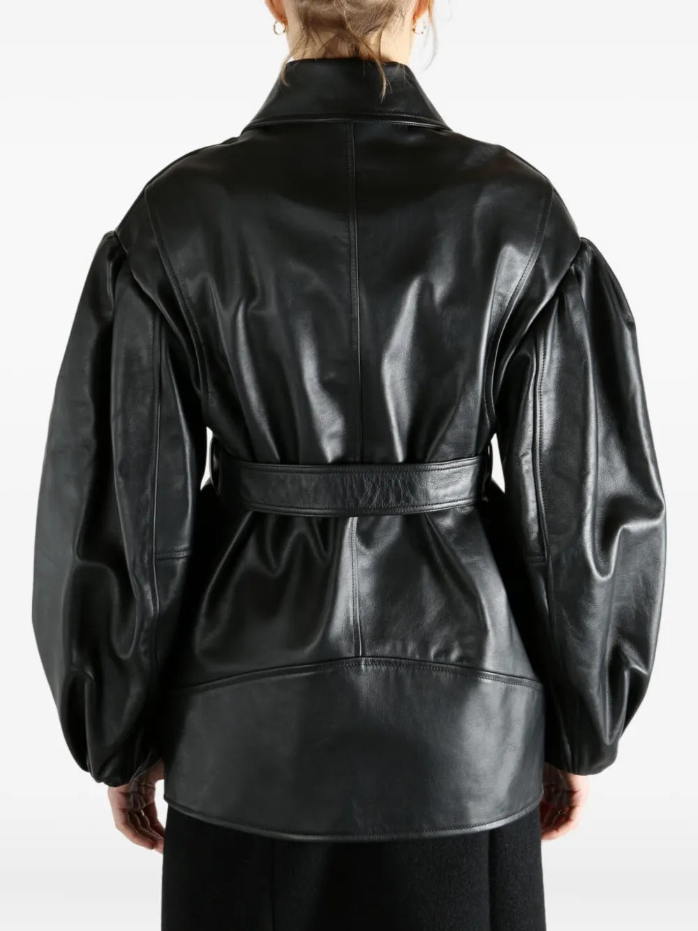 SIMONE ROCHA-PUFF SLEEVE MULTI BELT BIKER JACKET-