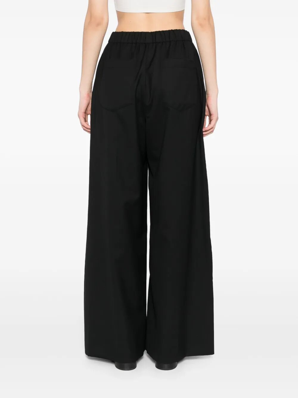 SIMONE ROCHA-WIDE LEG ELASTICATED TROUSERS-