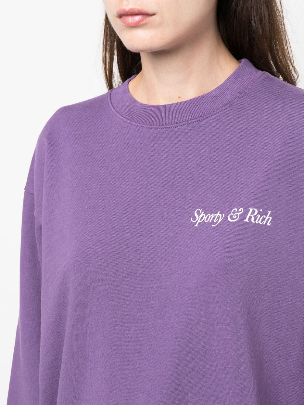 SPORTY & RICH-HWCNY Crewneck-CR886PL PLUM