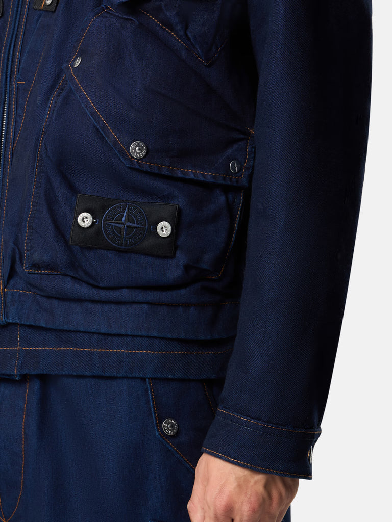 STONE ISLAND-INDIGO POLYPROPYLENE DENIM LIGHT-RINSED-