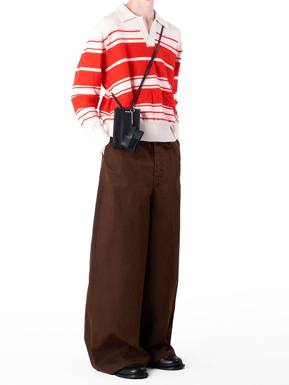 SUNNEI-STRIPED KNIT LS POLO-