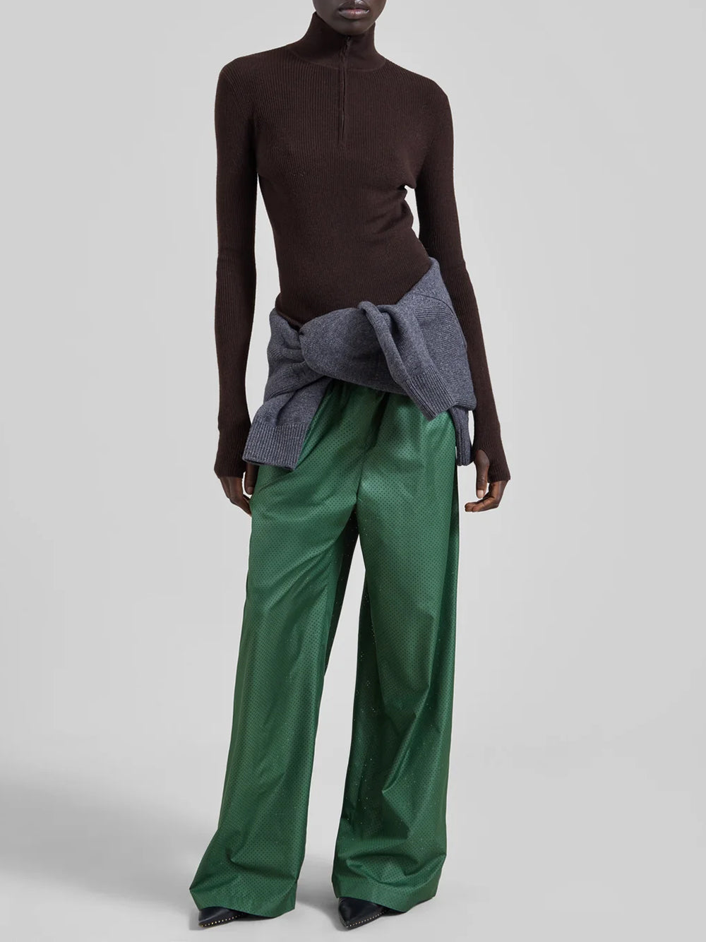 THE FRANKIE SHOP-SADE KNIT ZIP SWEATER-