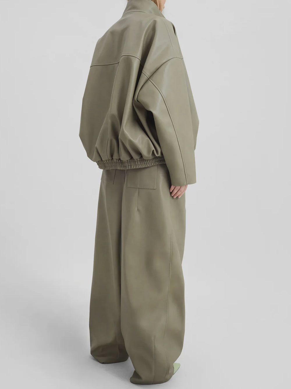 THE FRANKIE SHOP-VEREN FAUX LEATHER BOMBER JACKET-