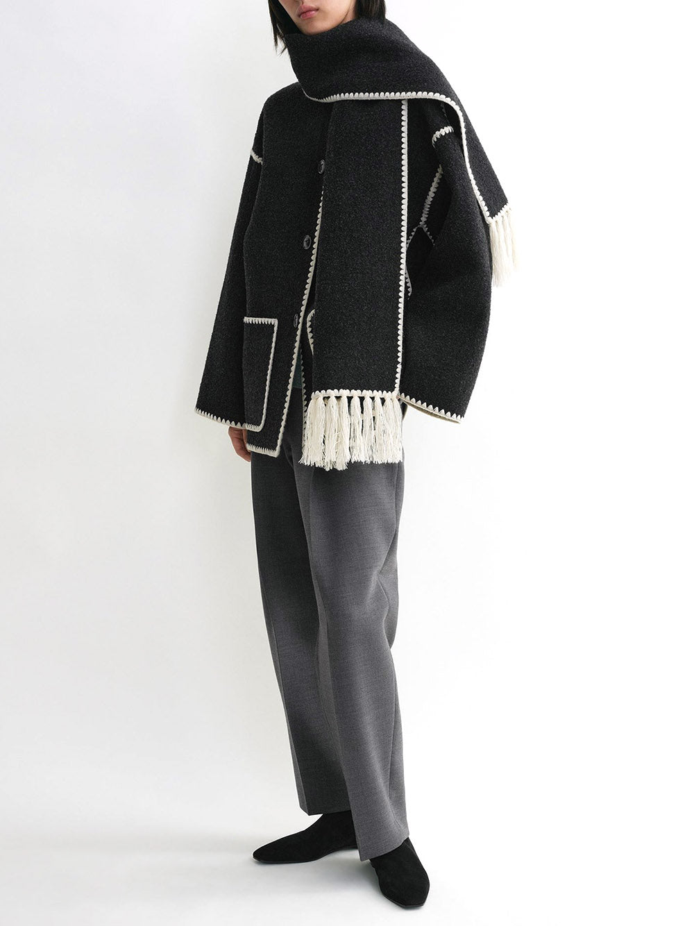 TOTEME-Embroidered scarf jacket-