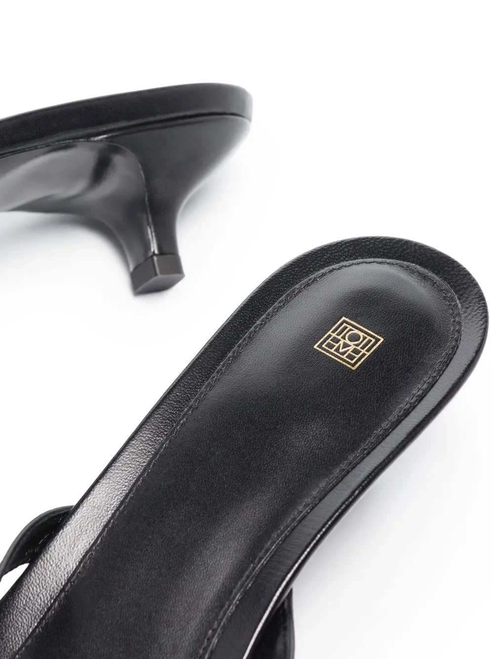 TOTEME-Leather Heeled Flip Flops-
