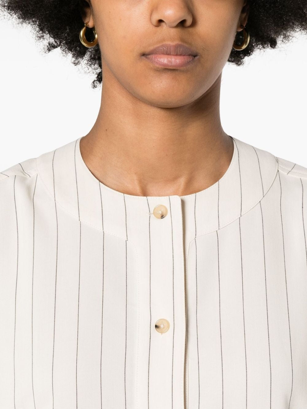 TOTEME-LOOSE PINSTRIPED TUNIC DRESS-