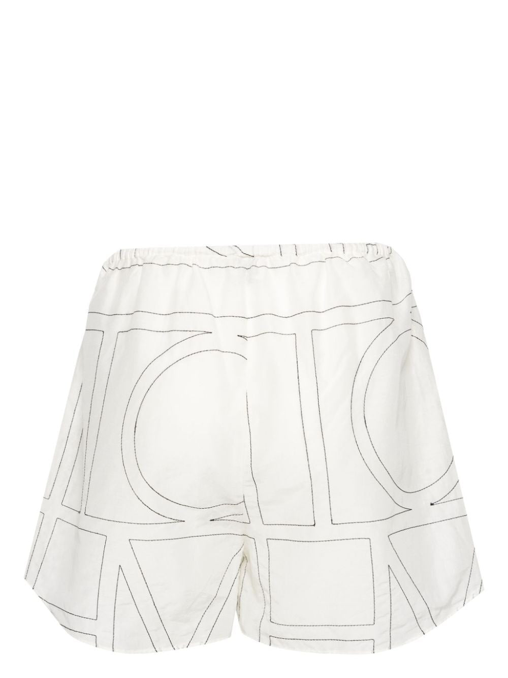 TOTEME-Monogram Cotton PJ Shorts-