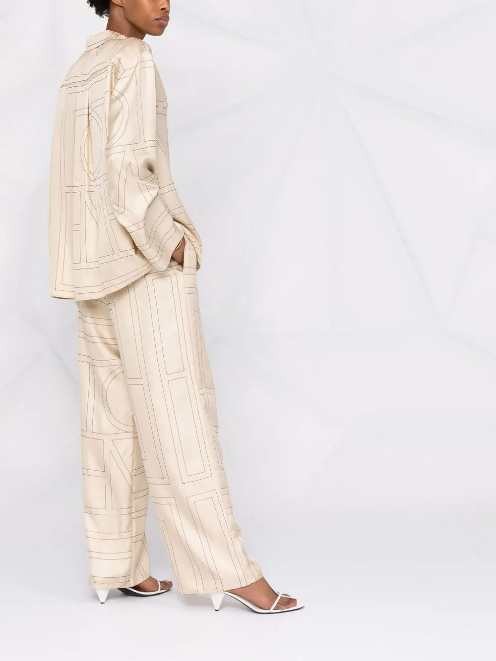 Monogram silk pj bottoms