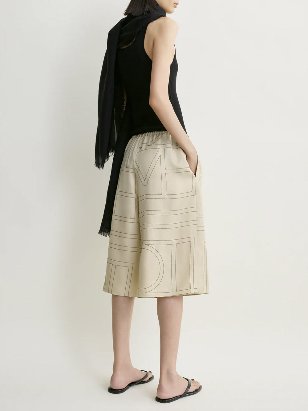 TOTEME-Monogram silk pj culottes-