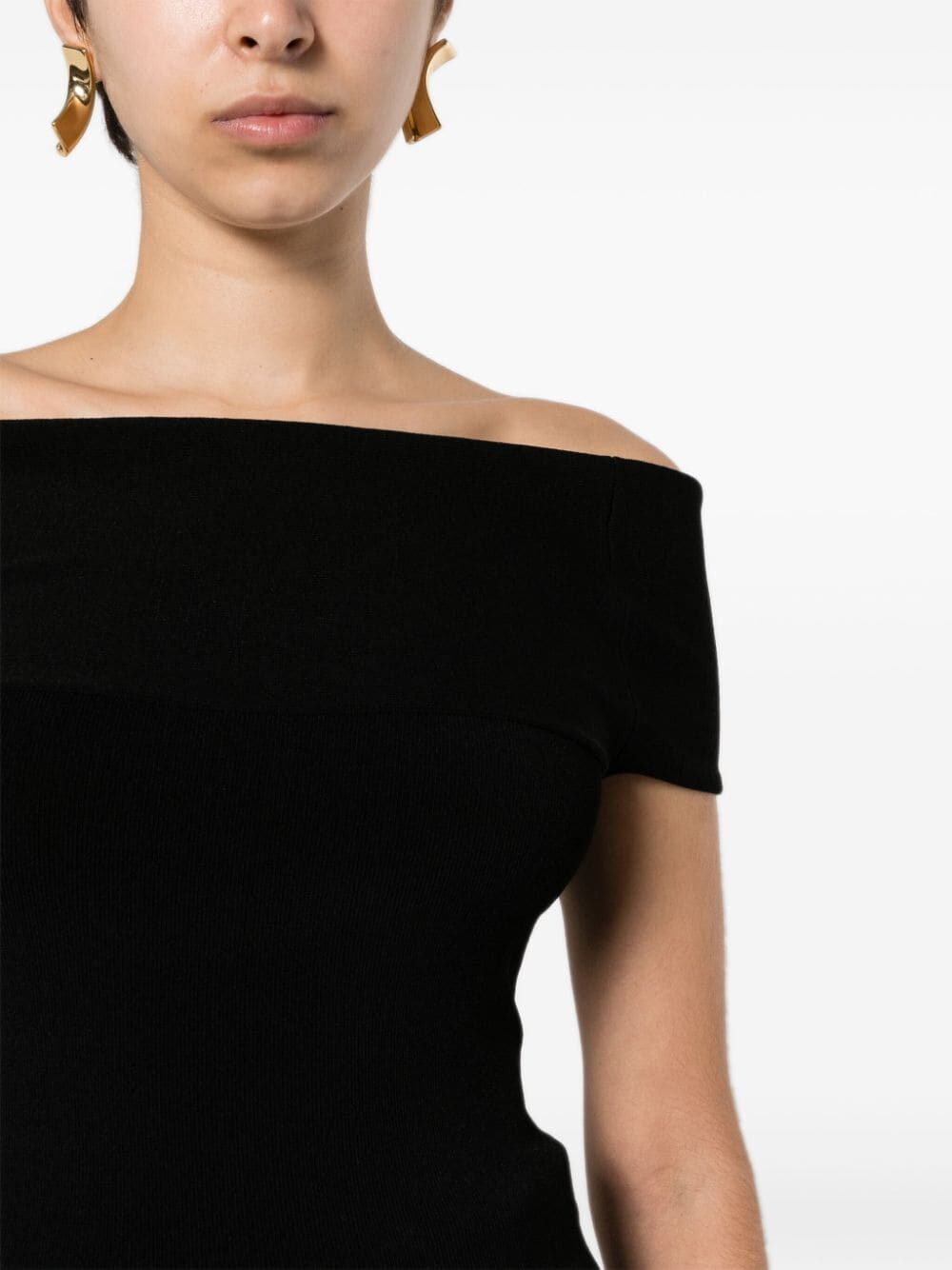 TOTEME-Slip-through knit top-241WRT1054YA0028 BLACK 001