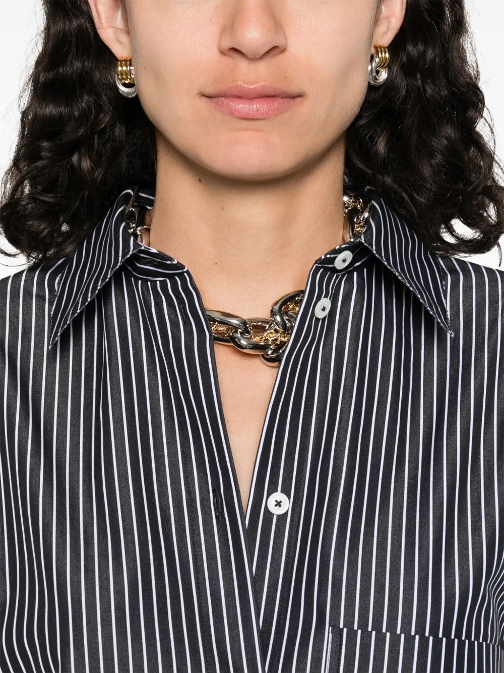 TOTEME-Striped Kimono-Sleeve Shirtdress-