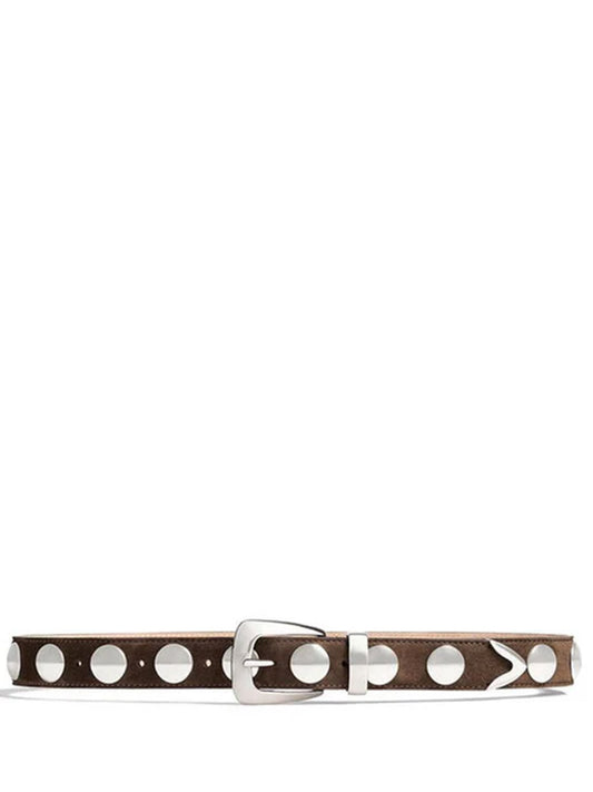 BENNY BELT WITH STUDS - SILVER BUCKLE (30MM)