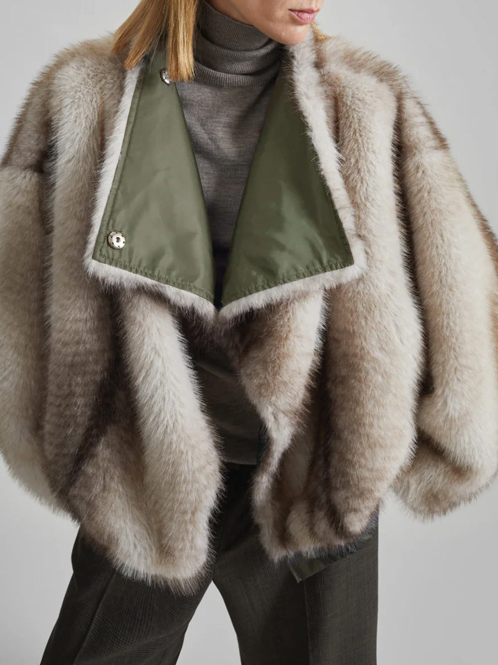 VERA FAUX FUR REVERSIBLE SHORT COAT