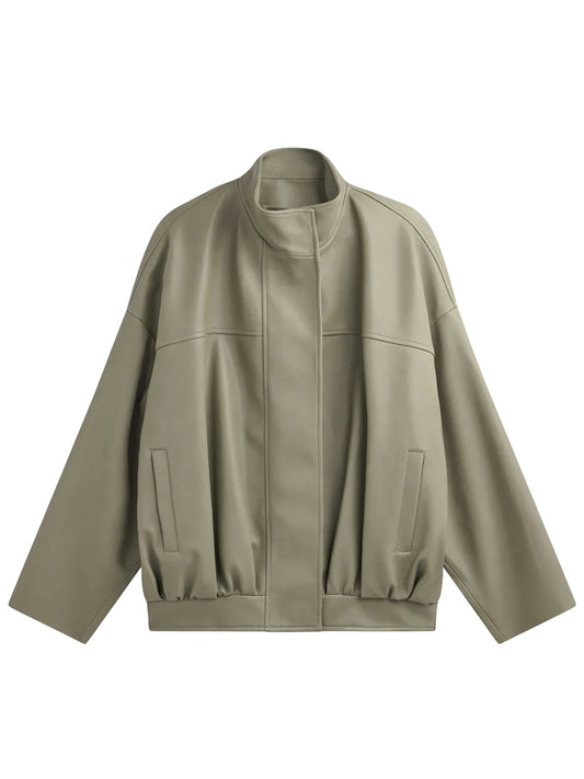 VEREN FAUX LEATHER  BOMBER JACKET