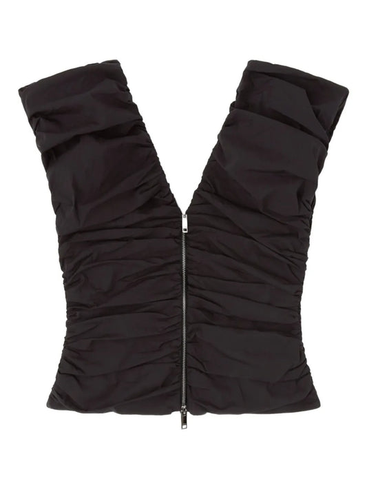 Stretch Cotton Ruched Top