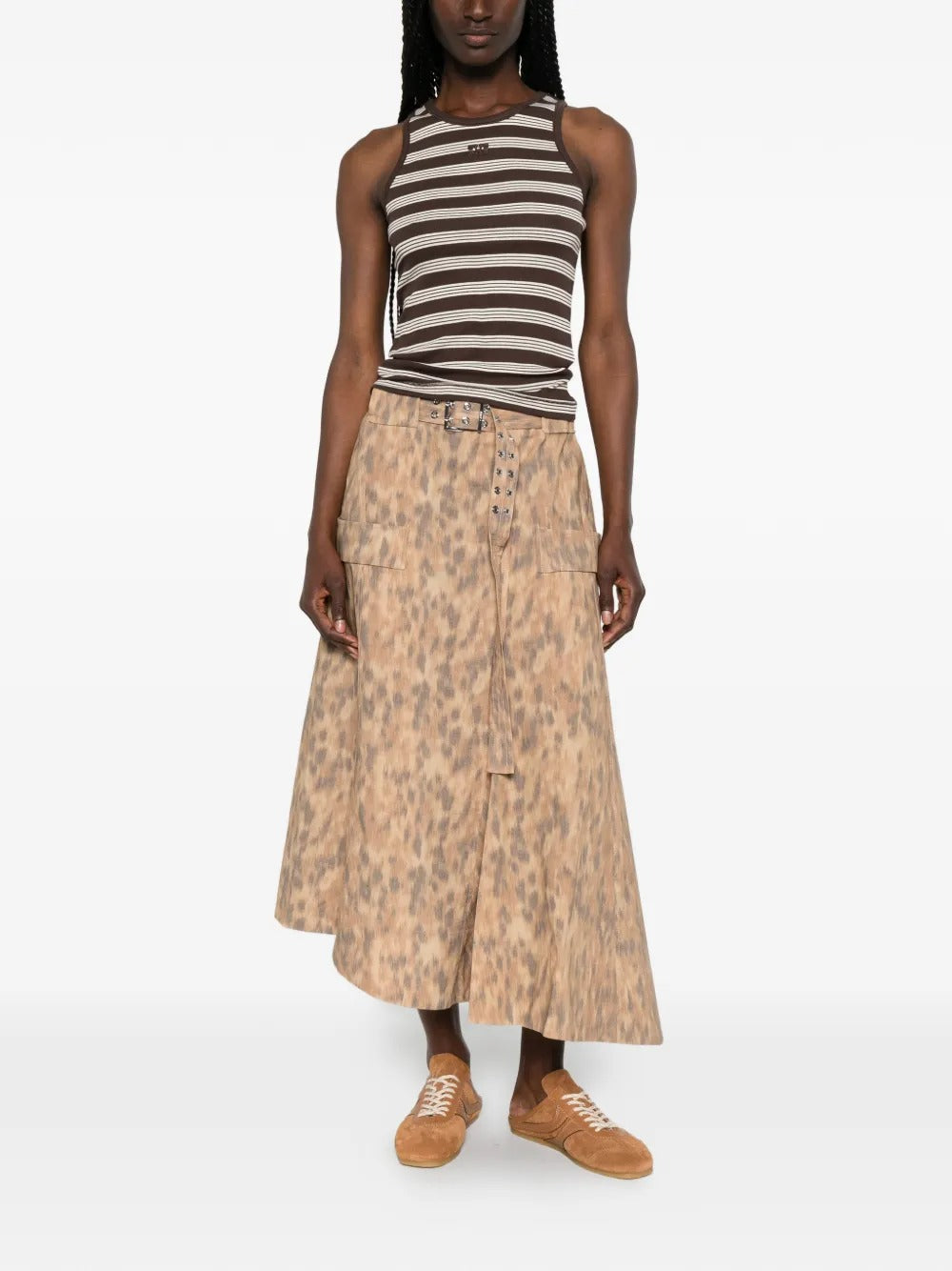 Soft Cotton Rib Tank Top Stripe