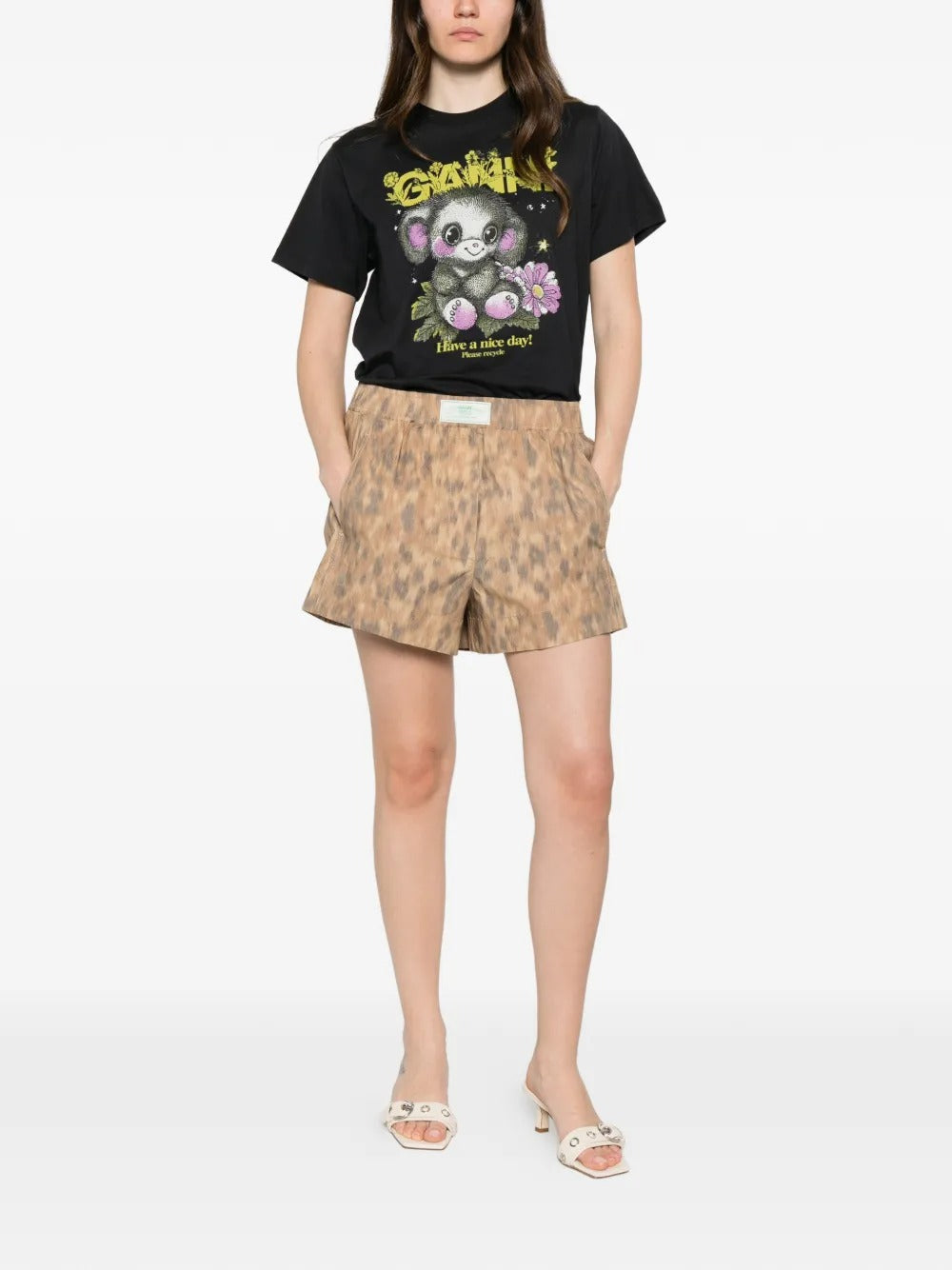 Printed Stretch Cotton Elasticated Shorts