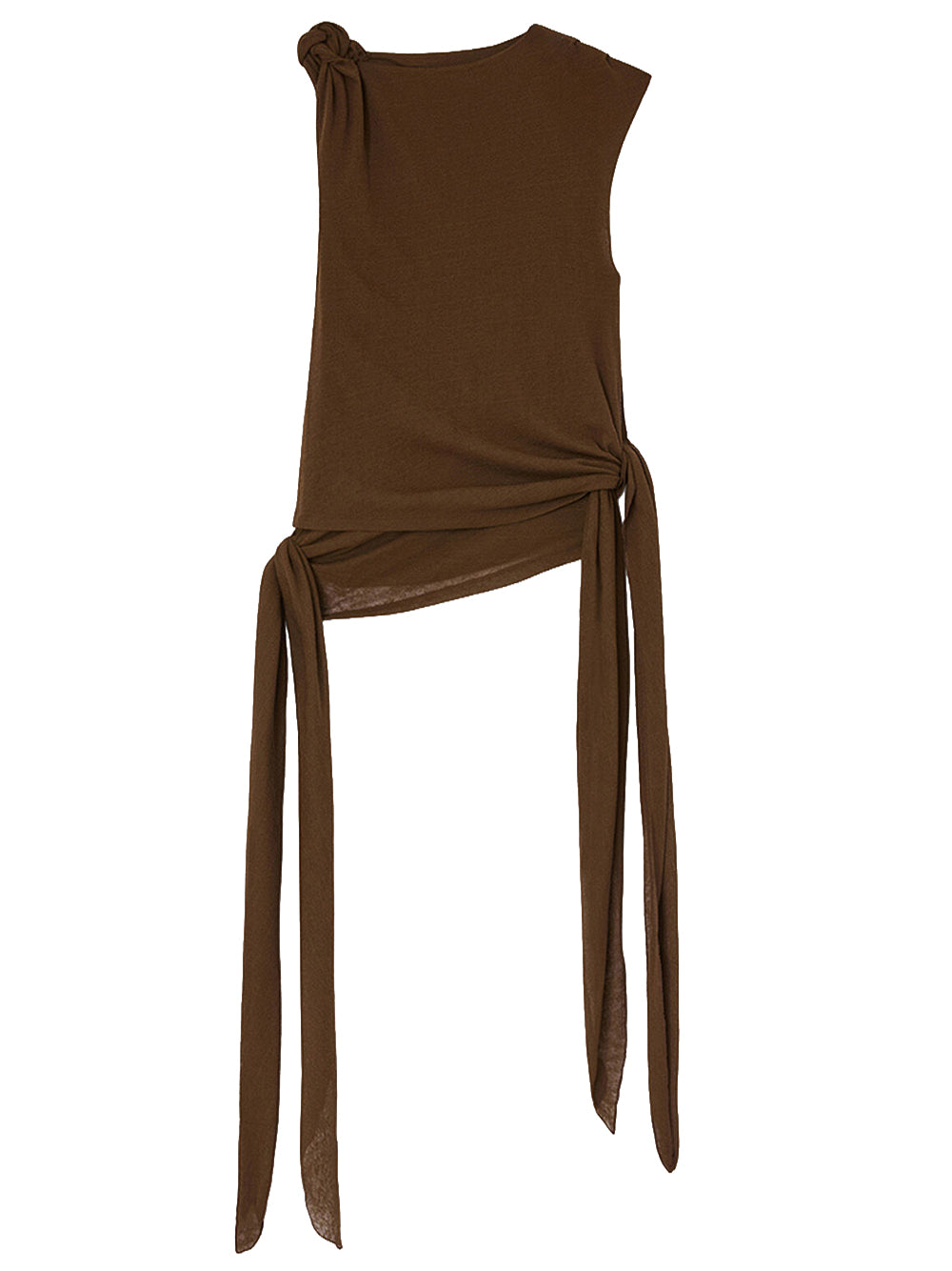 Marl Mesh Tie Knot Tank Top